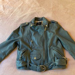 All Saints Olive Leather Jacket